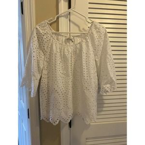 Vineyard Vines Women White Eyelet Blouse S
